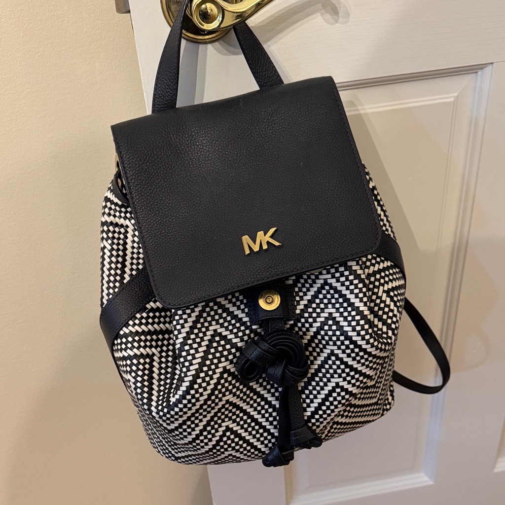 Michael Kors Chevron Navy And White Backpack